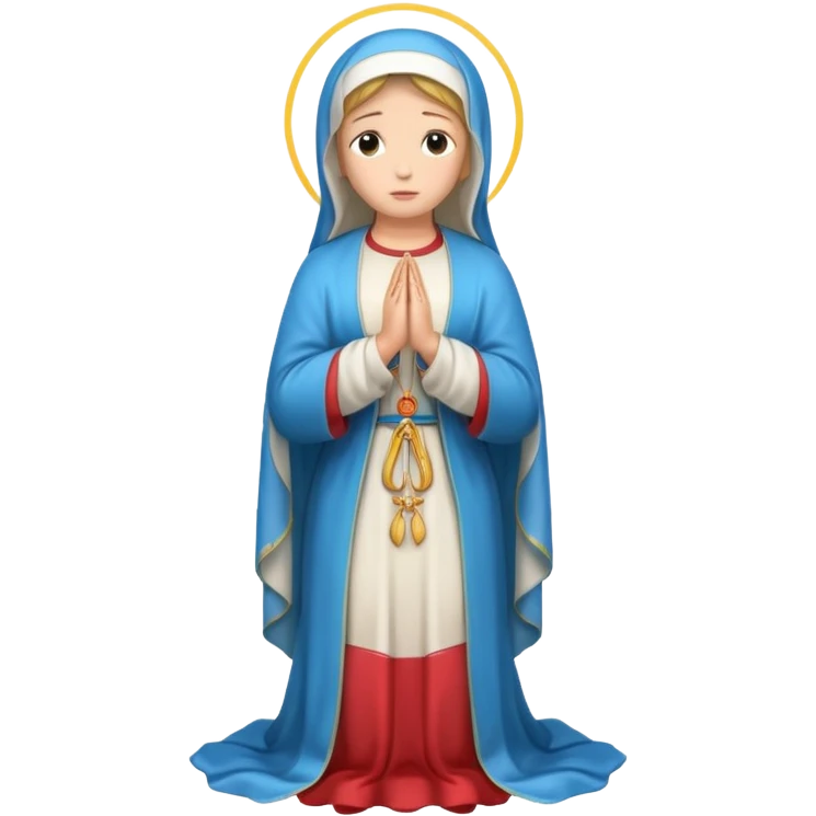 fullbody Virgin Mary praying, back view emoji