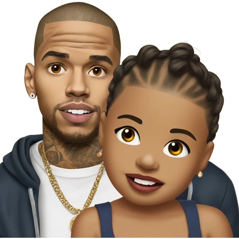 Hyper Realistic Chris Brown with daughter Royalty emoji