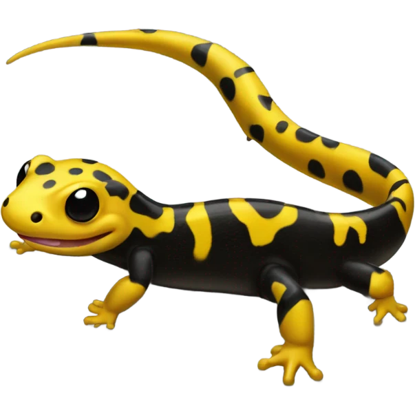 Spotted  black yellow salamander excited  emoji