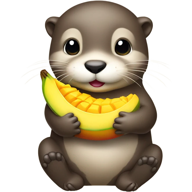 A cute otter eating a mango  emoji
