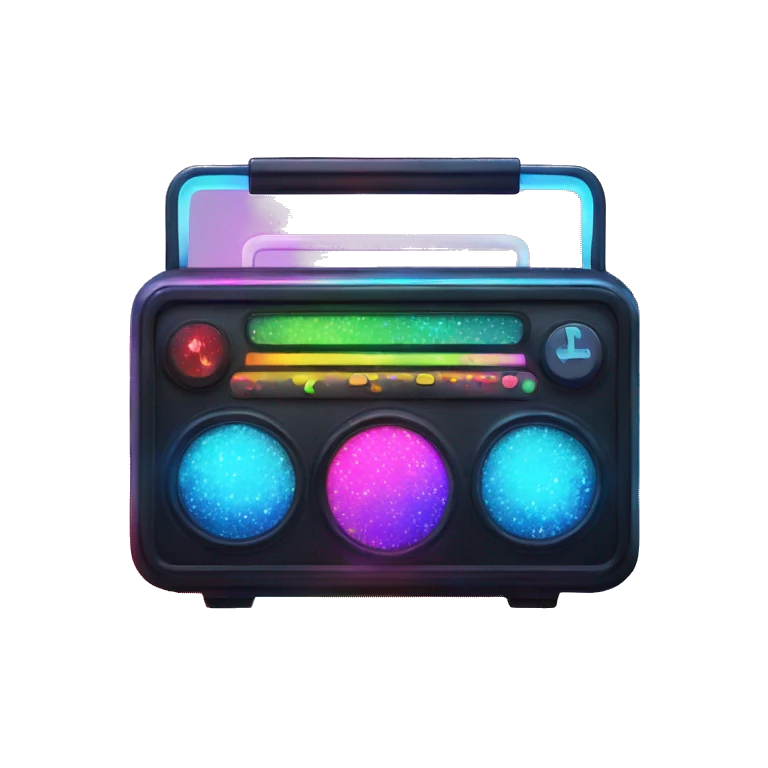 neon rainbow sparkle radio emoji