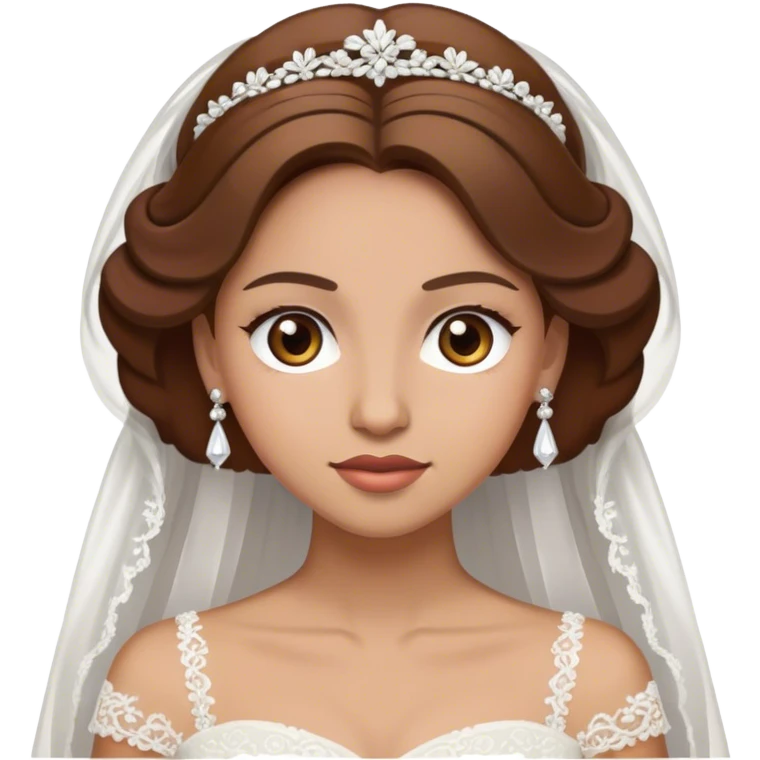 Bride brown hair, light face , hazel eyes emoji
