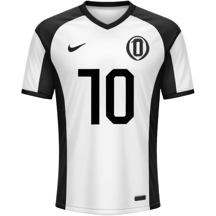 White and black soccer jersey with number 1 with and a logo on it emoji