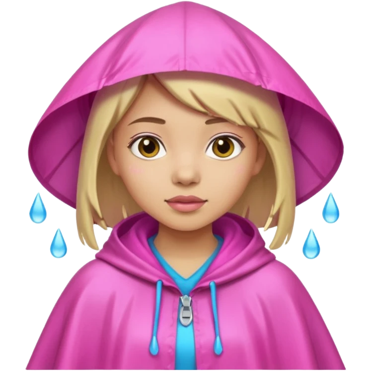 girl with pink rain poncho emoji