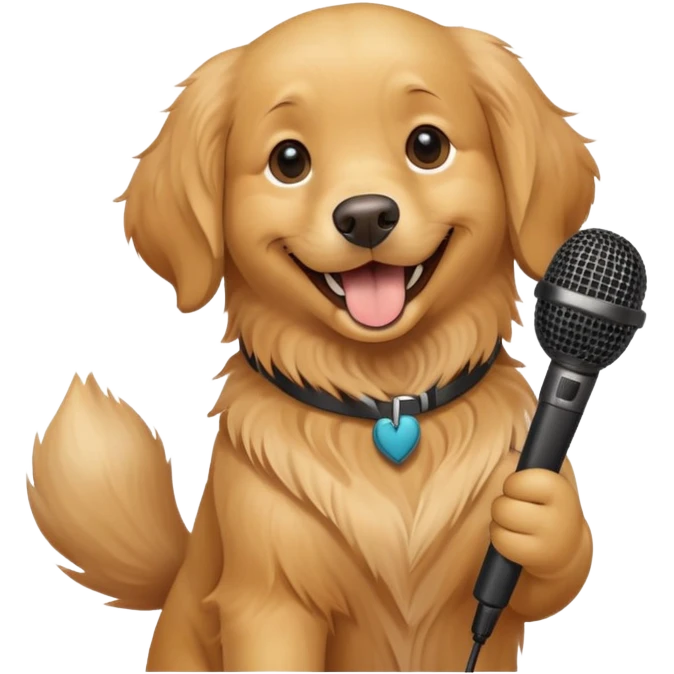 Dog with a mic emoji