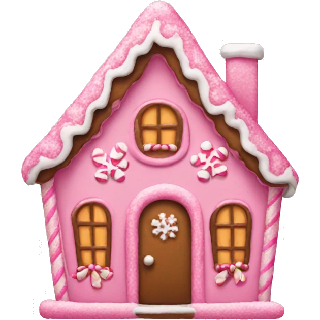 Pink gingerbread house emoji