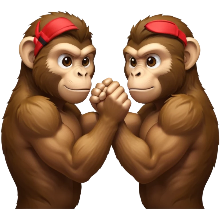 2 monkey arm wrestling each other emoji