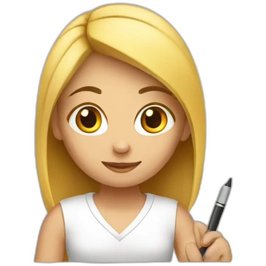 girl writing emoji