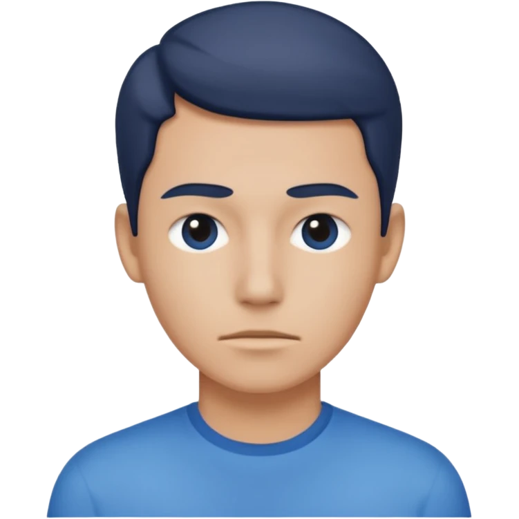 آدمک با پیراهن آبی و چهره پنهان emoji