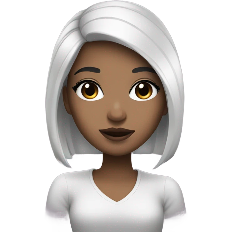 girl cute white black hair makeup emoji