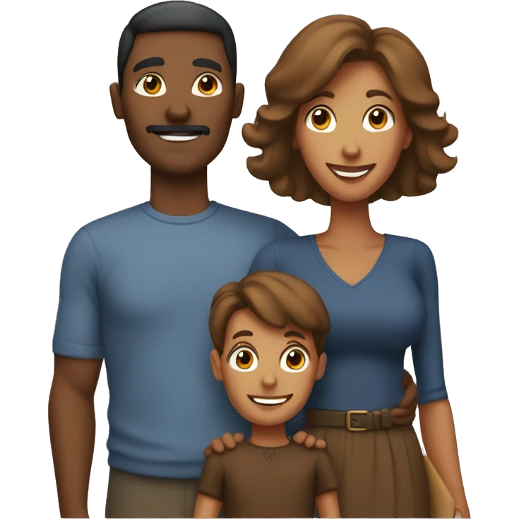 Mom, dad, 2 boys Thanksgiving emoji
