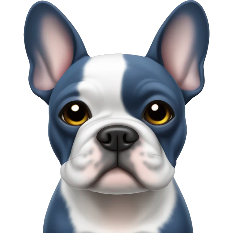 Blue pied French bulldog being cool emoji