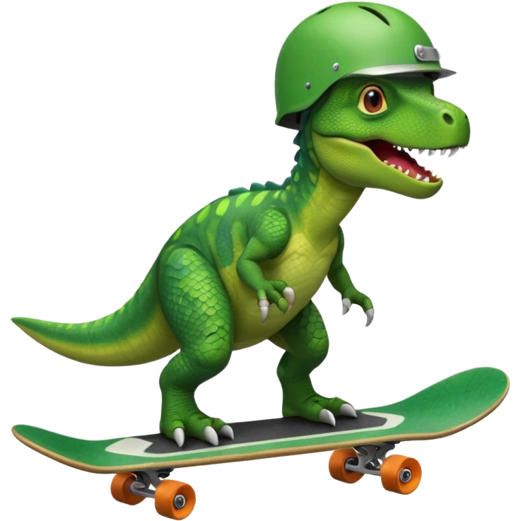 Dinosaur on a skateboard emoji