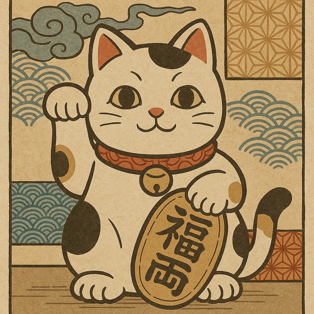 white lucky cat emoji