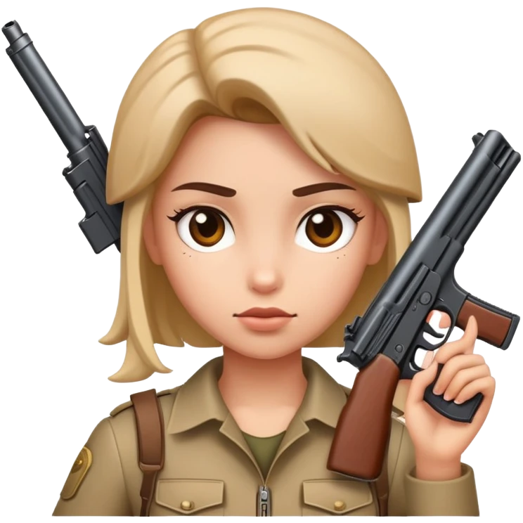 Girl with gun on her heard emoji