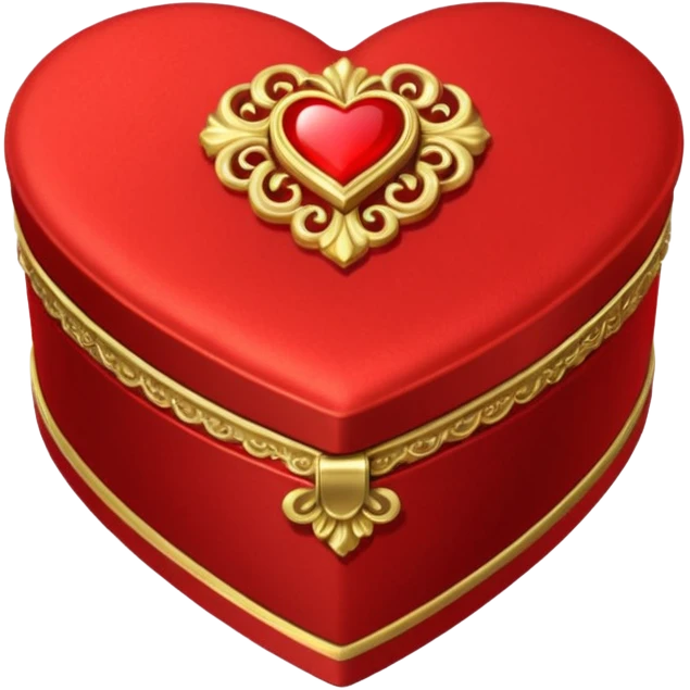 rococó caja de regalo en forma de corazón rojo con dorado emoji