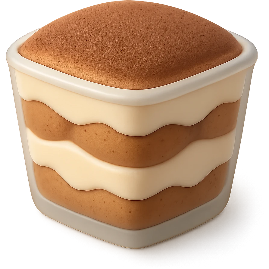 tiramisu cup, simplified, clear, emoji-like emoji