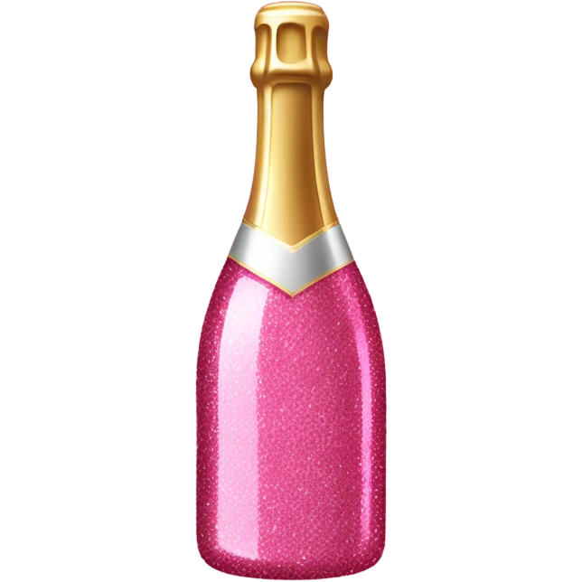Pink glitter champagne bottle  emoji