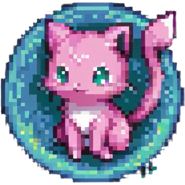 Mew Pokemon floating emoji