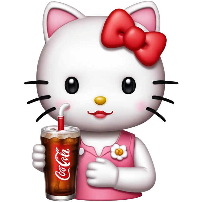 Hello kity drink coca cola  emoji