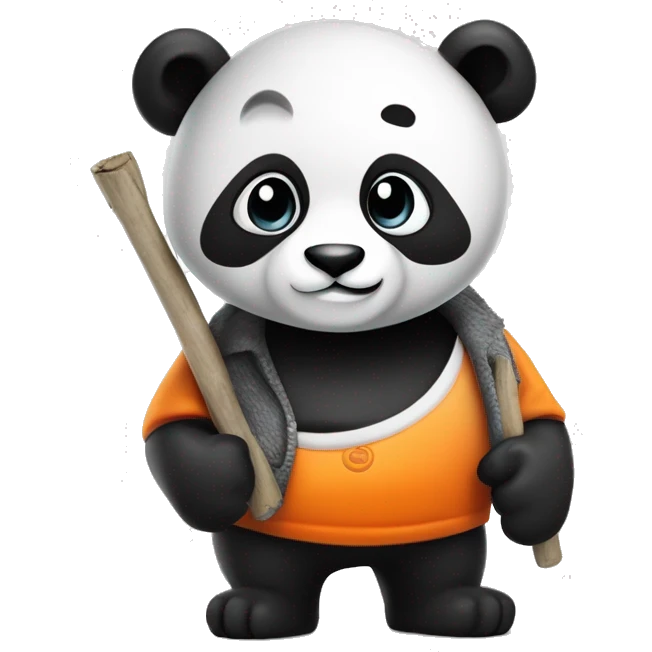 segun el panda anterior genera la figura de un panda en blanco y negro, que parece estar sentado, con un estilo de vendedor profesional alegre,con un cartel, en el cartel dice: "Bienvenido a Spandy store" en color naranja. emoji