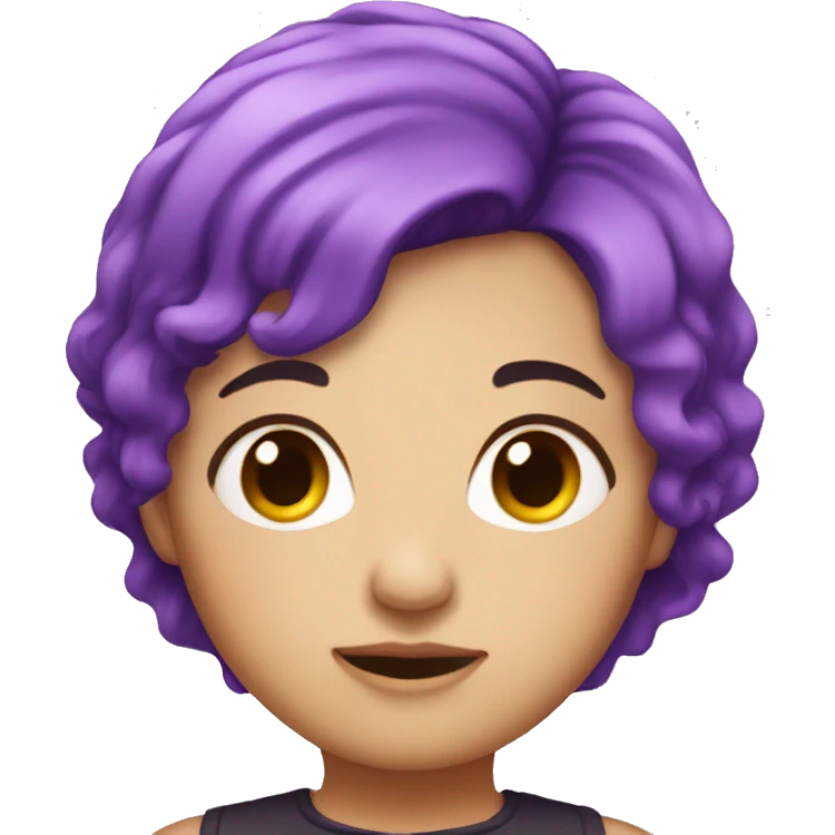 purple hair  cute chubby emoji