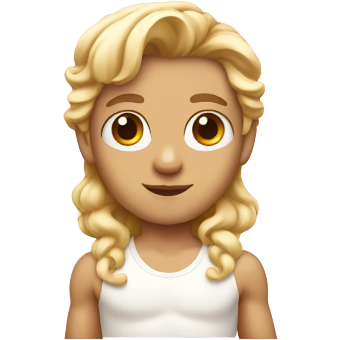 blonde cupid with grown man face emoji
