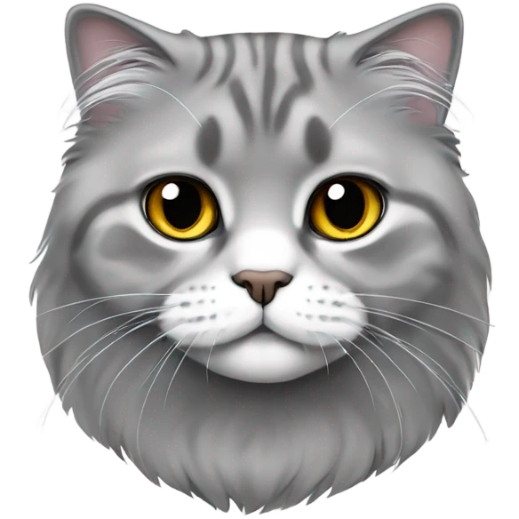 scottish fold cat gray long-haired  emoji