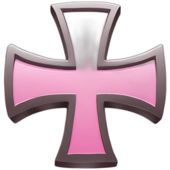 Pink iron cross emoji