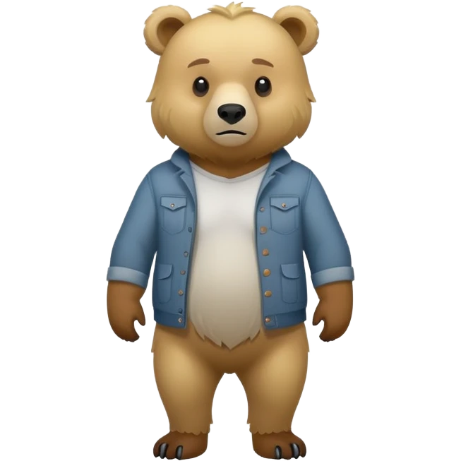 flat toon style blonde grizzly bear full body icon emoji