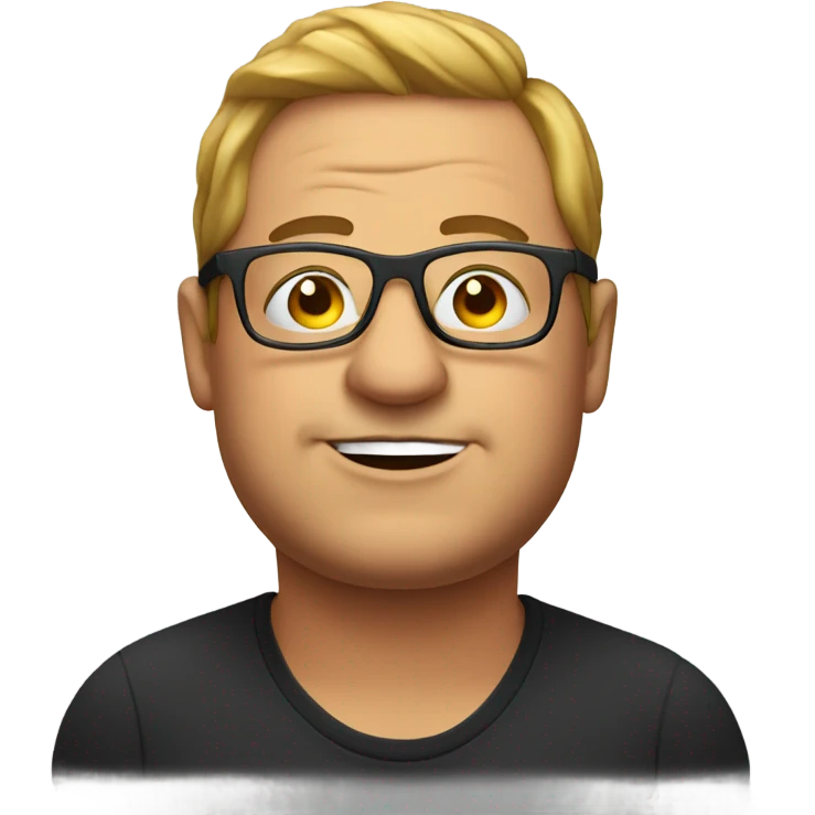 Fat comedian with glasses emoji