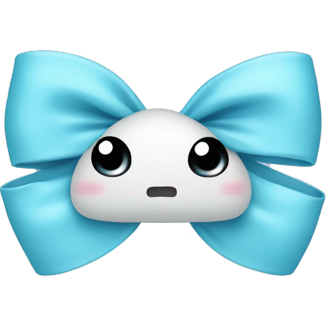 Cute bow with soft blue colour emoji