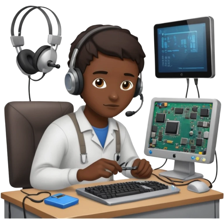 computer technician fixing damage computer emoji