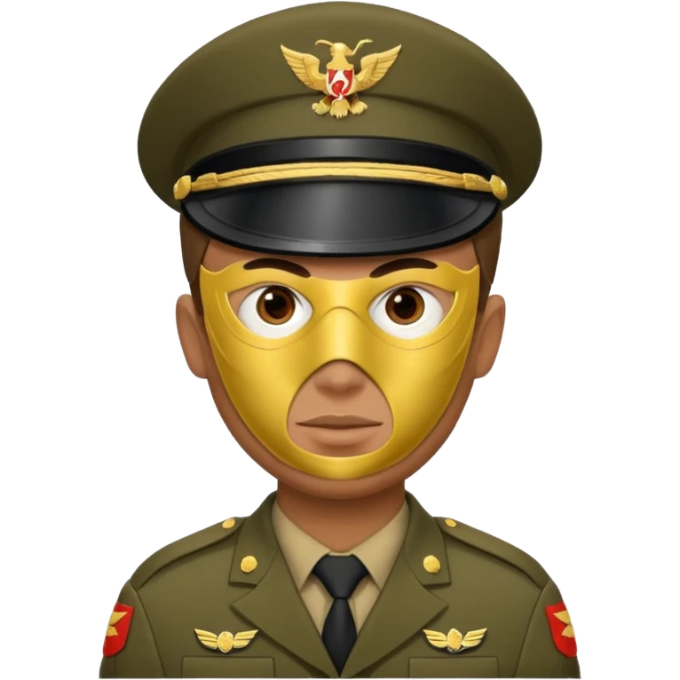 soldier in uniform and wearing mask emoji