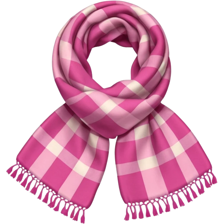 Scarf: pink plaid pattern emoji
