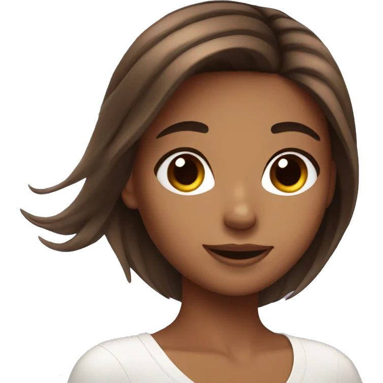 girl doing skincare brown hair emoji