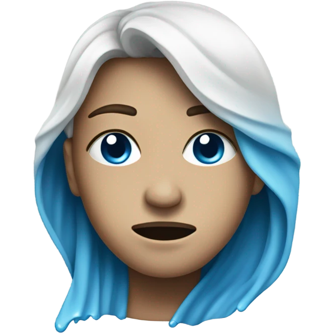 crying face with blue tears emoji