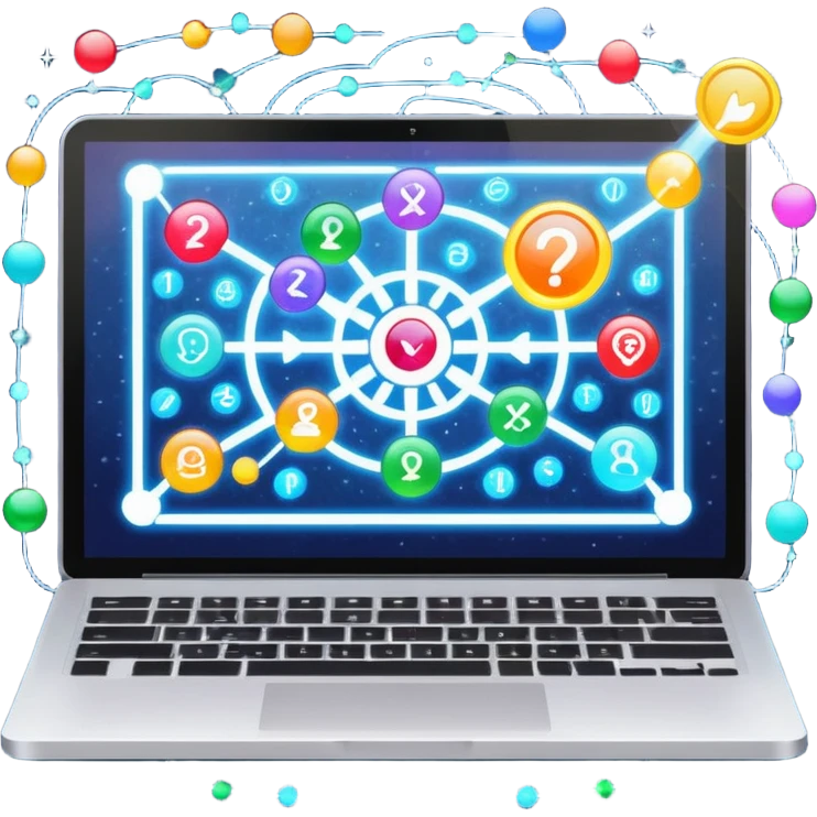 laptop screen showing a plan diagram with sparkles emoji