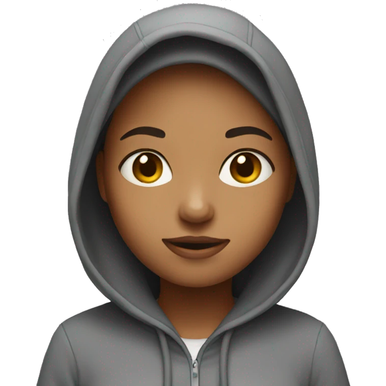 Girl wearing hoodie emoji