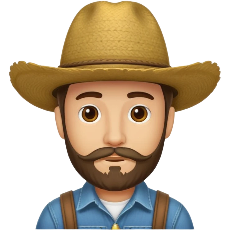 Un muchacho con sombrero vaquero y con barba  emoji