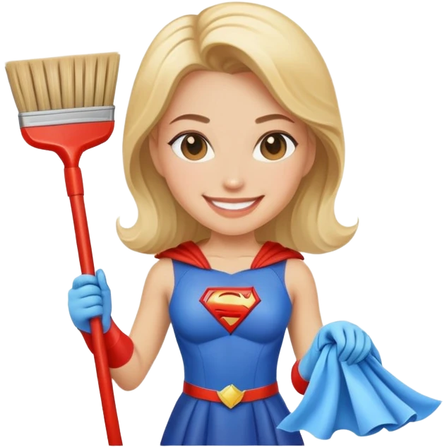 Cleaning super woman emoji