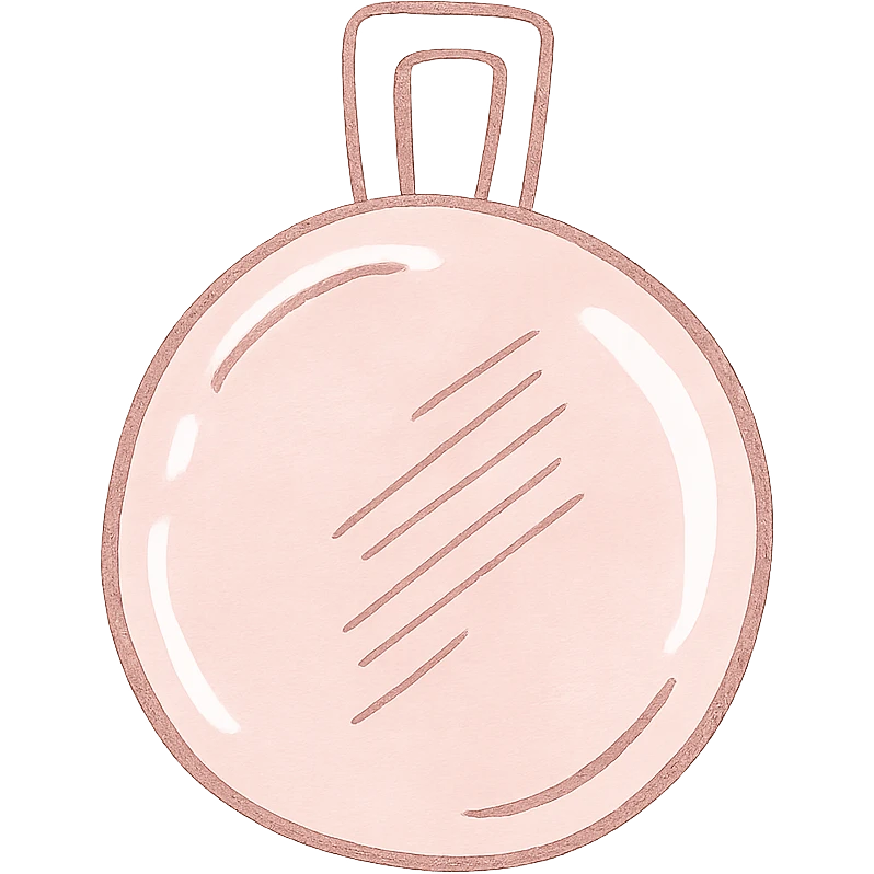 rose gold object, metallic, soft pink, minimal background emoji
