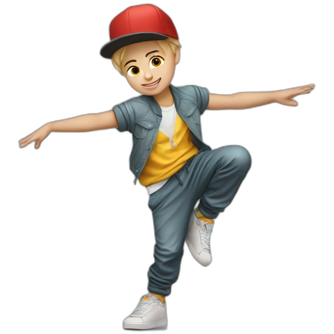 russian kid hip hop break dancer stand of one hand emoji