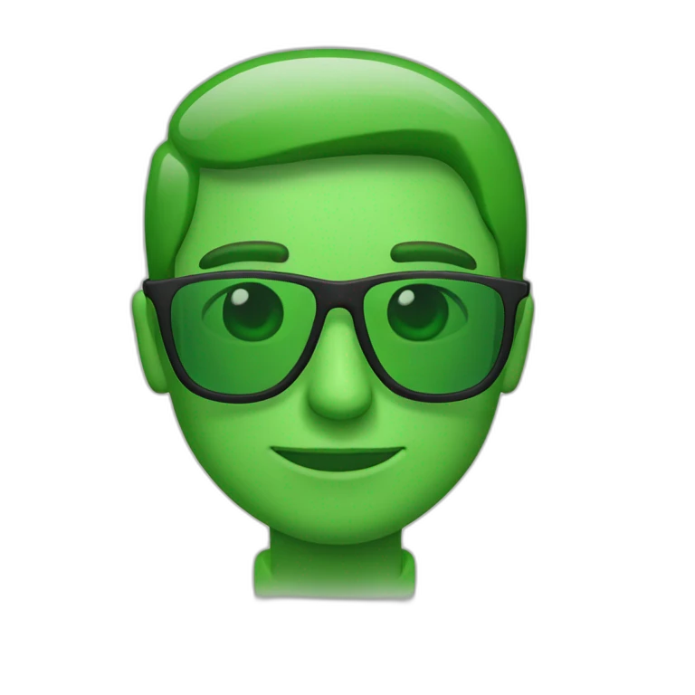 hombre rubio con lentes de sol verdes emoji