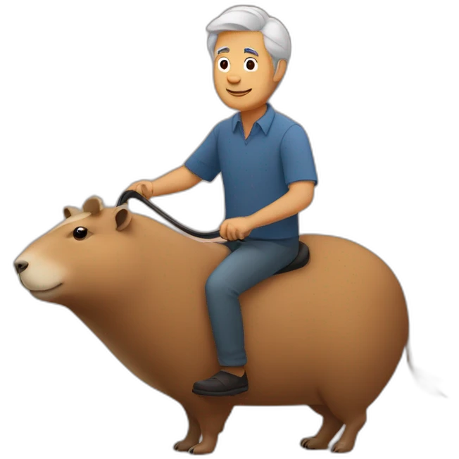 grandfather ride on a capybara emoji