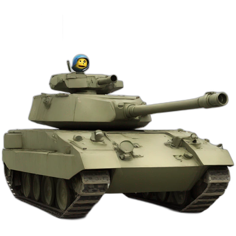un chat sur un tank emoji