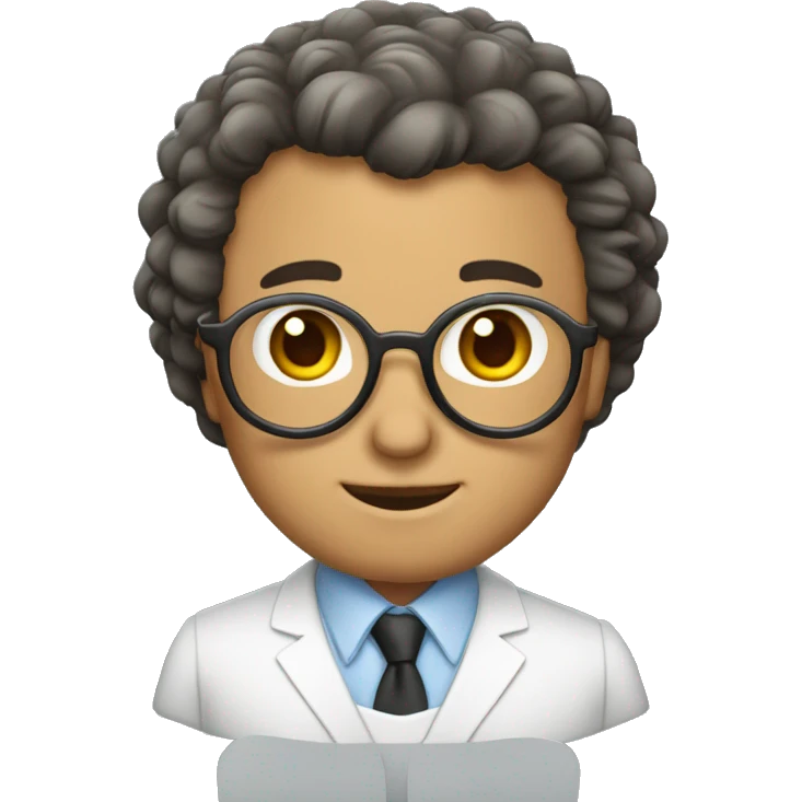 Professor de cabelo curto e óculos redondo emoji