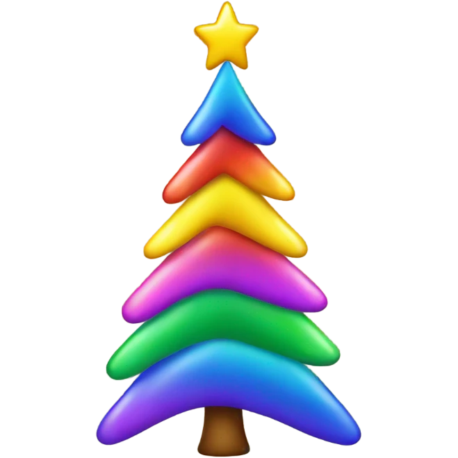 rainbow christmas tree emoji