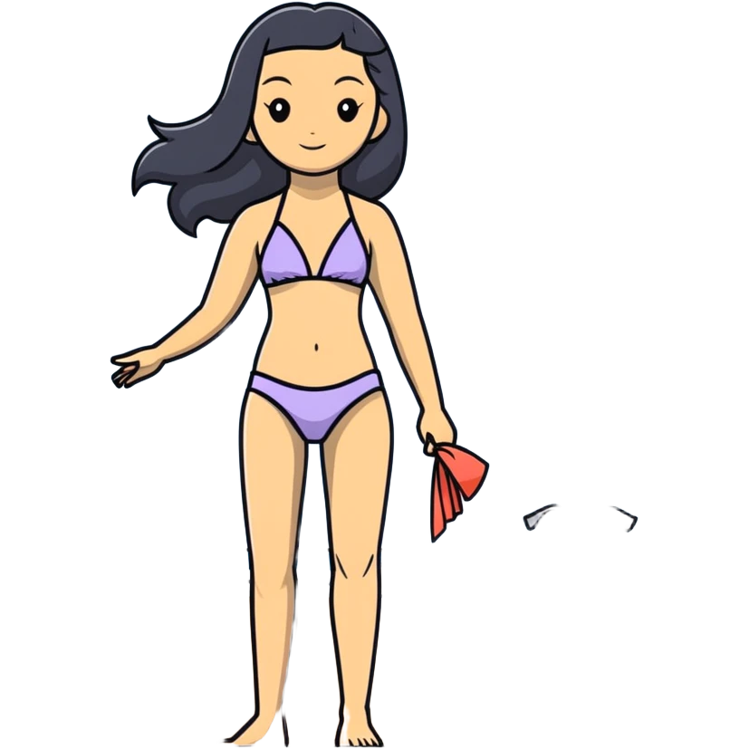 Slim Chinese woman with long black hair in appropriate beach attire at the beach with her completely solid grey Italian greyhound, ocean and sand visible, the dog has absolutely no white markings anywhere emoji