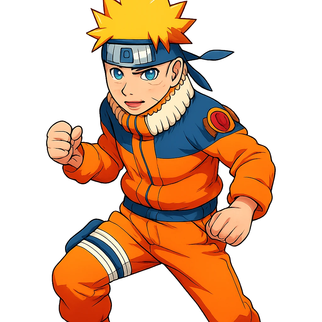 Naruto with vibrant colors in a general style emoji